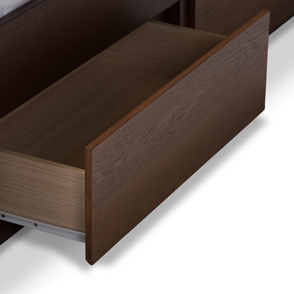 Marcelo Dark Grey Walnut Queen Storage Platform Bed - living-essentials