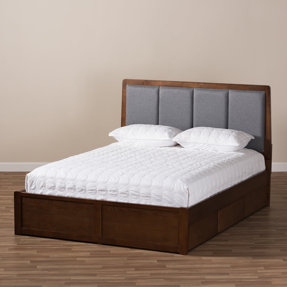 Brandt Dark Grey Walnut King Storage Platform Bed - living-essentials