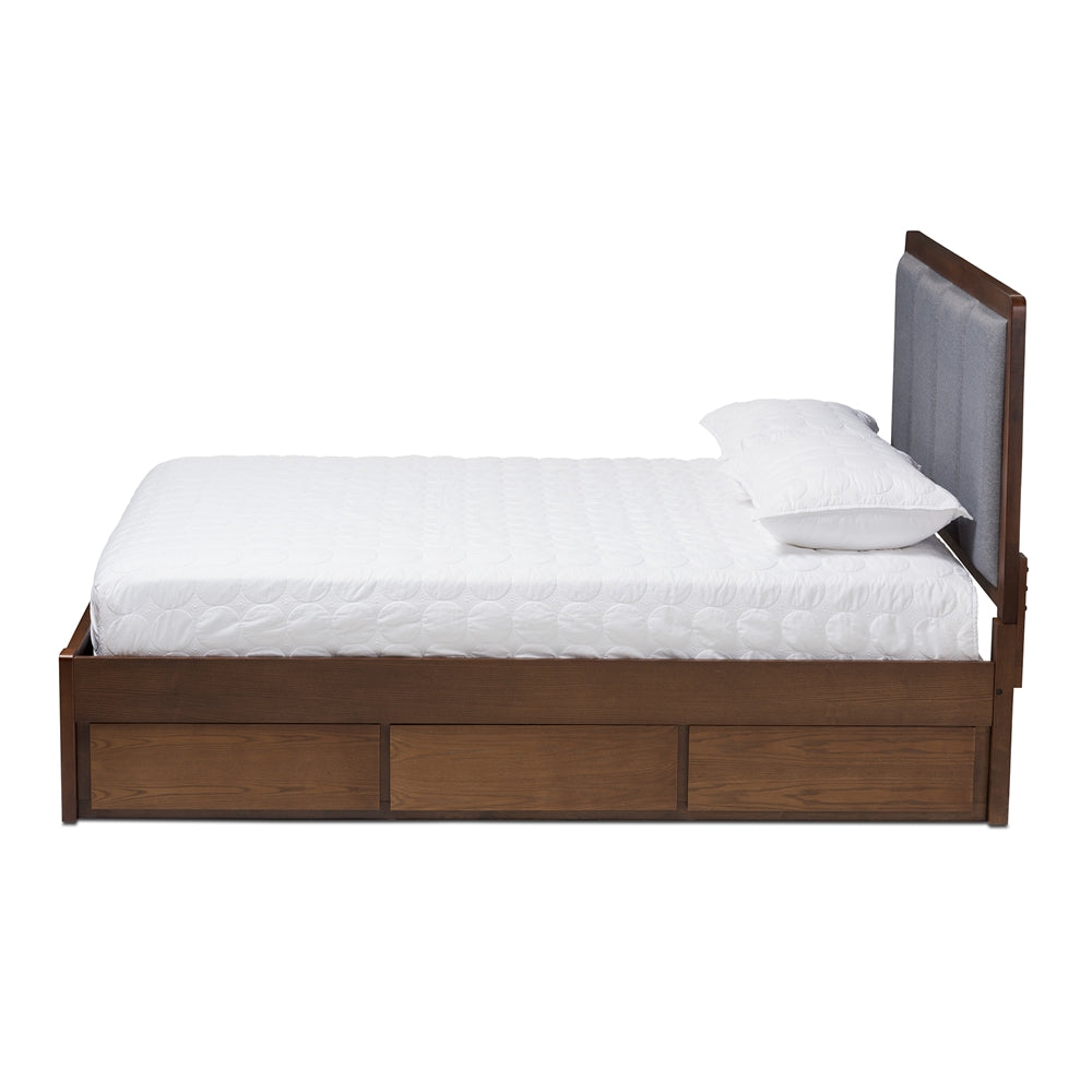 Brandt Dark Grey Walnut King Storage Platform Bed - living-essentials