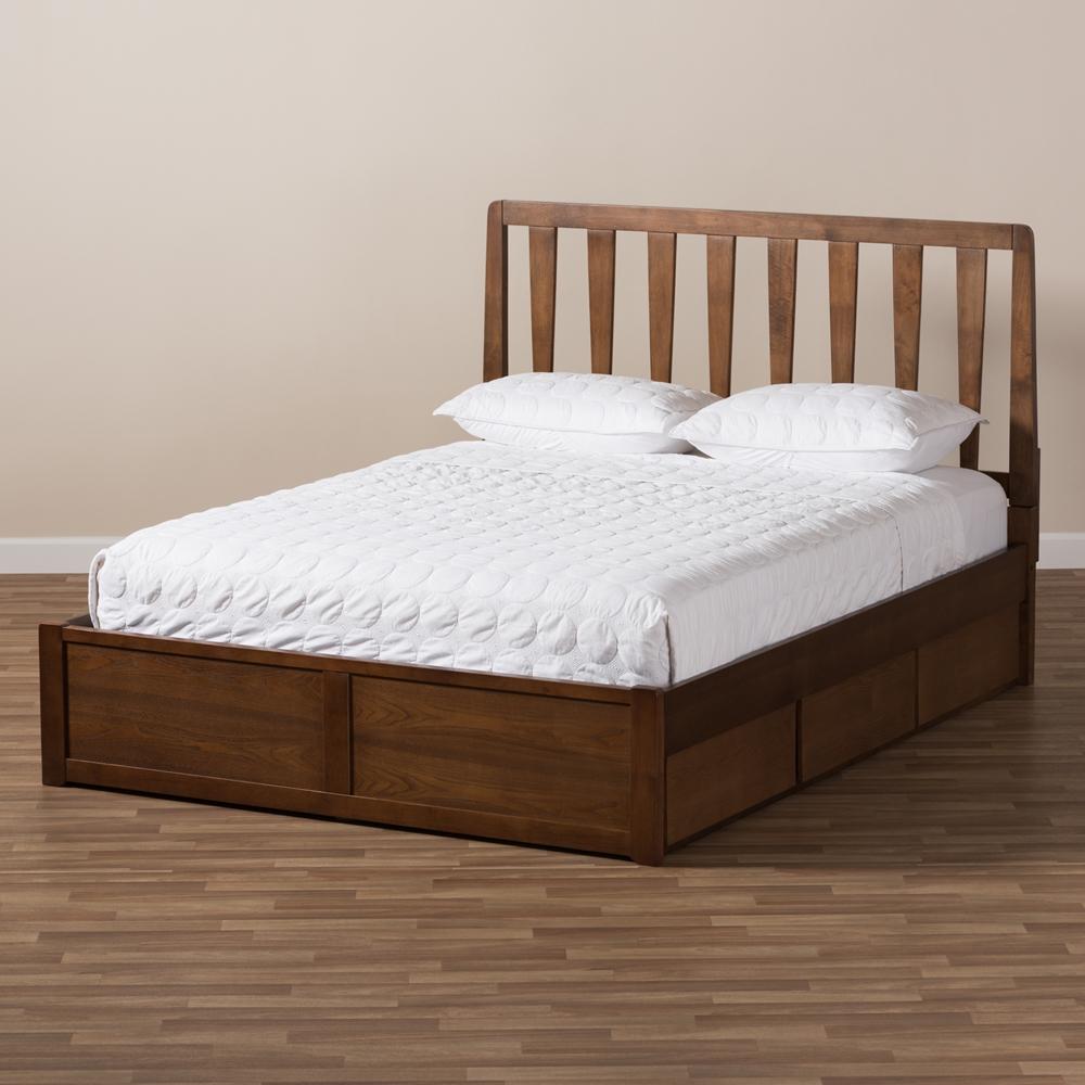 Raine Walnut King Storage Platform Bed - living-essentials