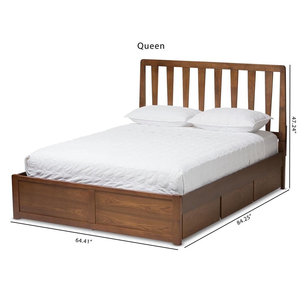 Raine Walnut King Storage Platform Bed - living-essentials