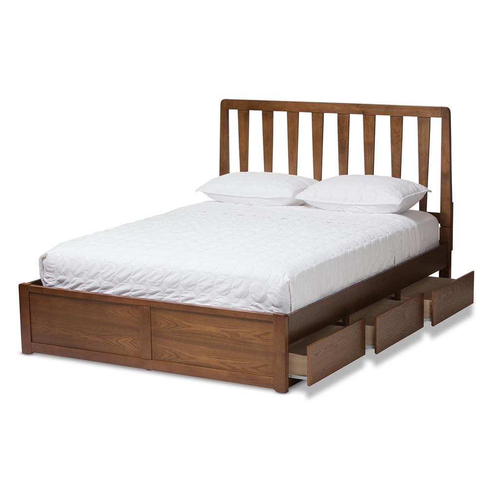 Raine Walnut King Storage Platform Bed - living-essentials