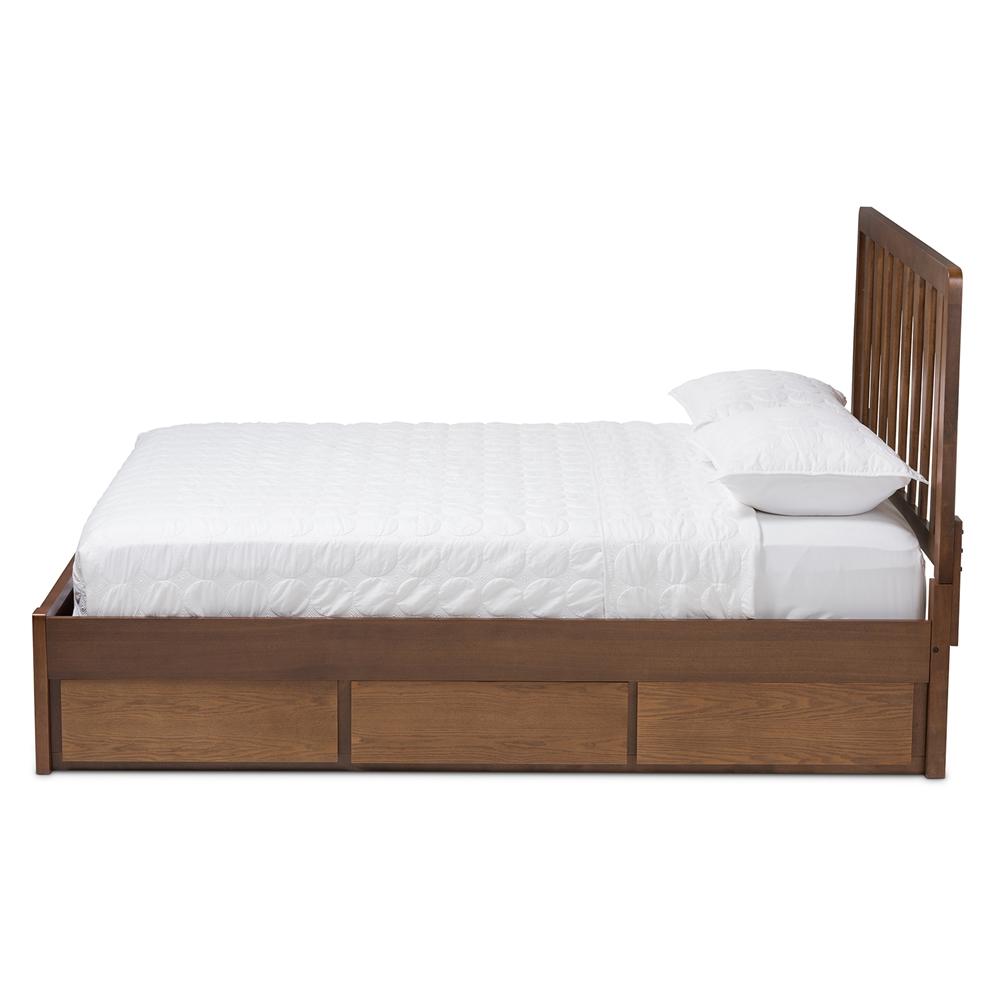 Raine Walnut King Storage Platform Bed - living-essentials