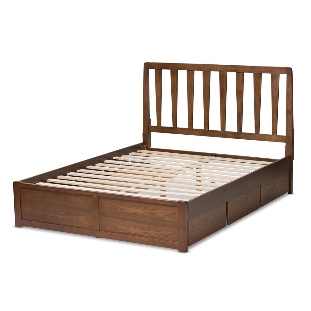 Raine Walnut King Storage Platform Bed - living-essentials