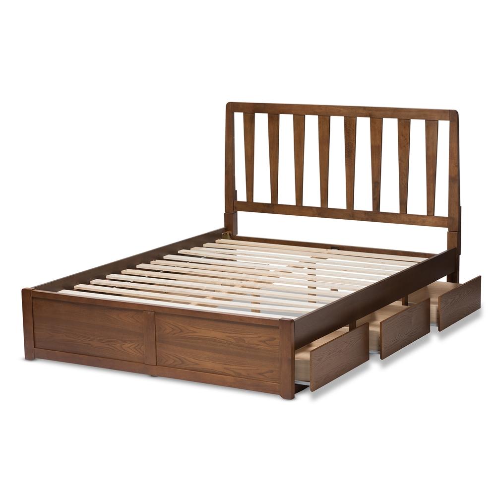 Raine Walnut King Storage Platform Bed - living-essentials