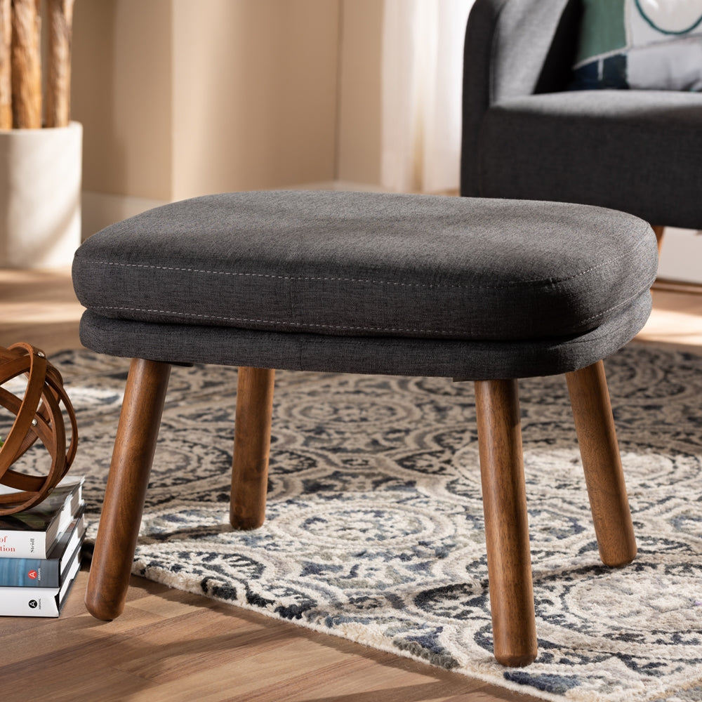 Louie Upholstered Wood Ottoman - living-essentials