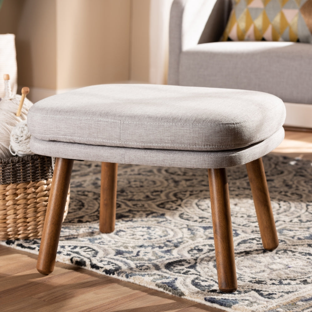 Louie Upholstered Wood Ottoman - living-essentials