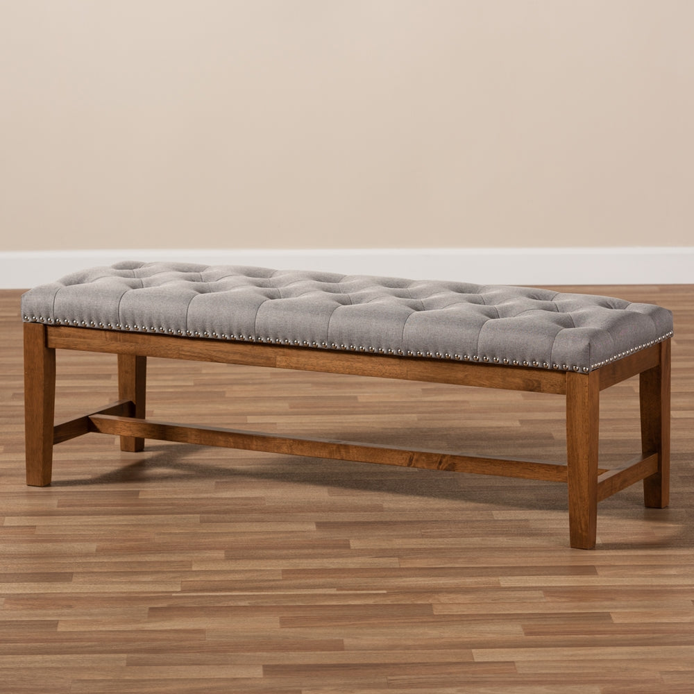 Aiva Walnut Finished Solid Rubberwood Bench - living-essentials