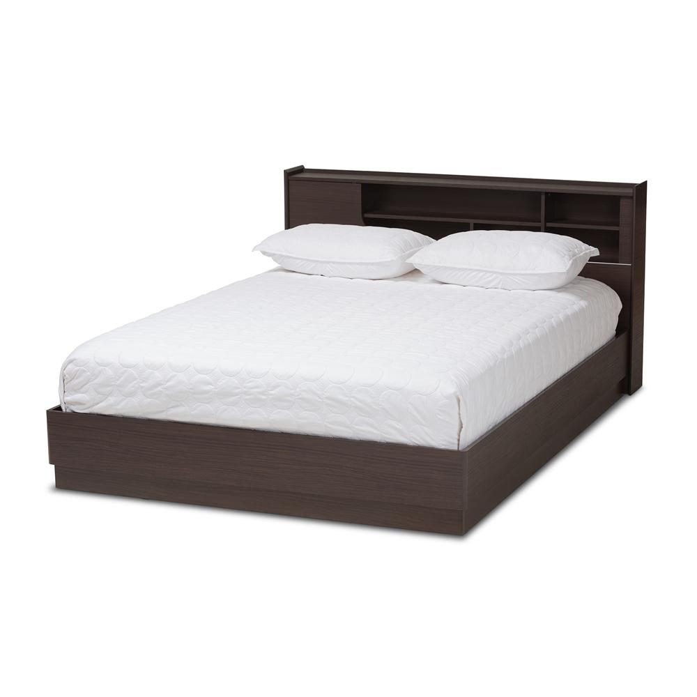 Lana Brown Queen Platform Storage Bed - living-essentials