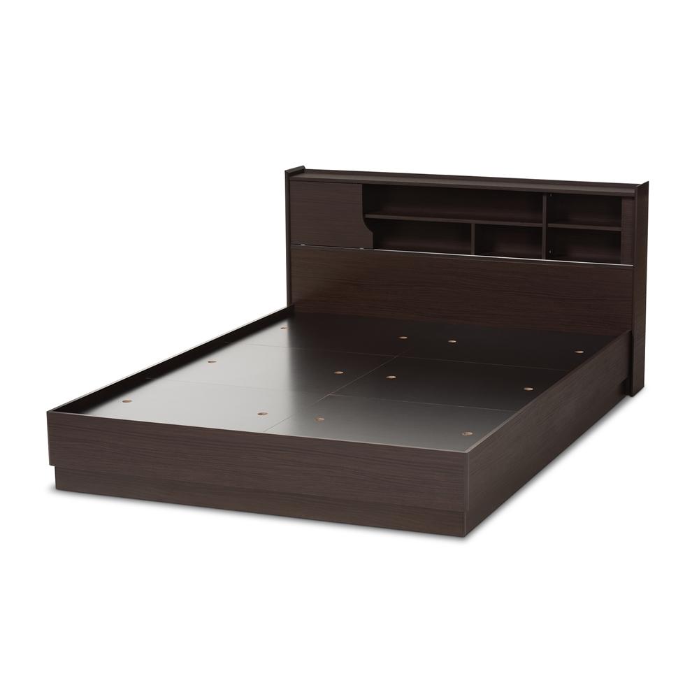 Lana Brown Queen Platform Storage Bed - living-essentials