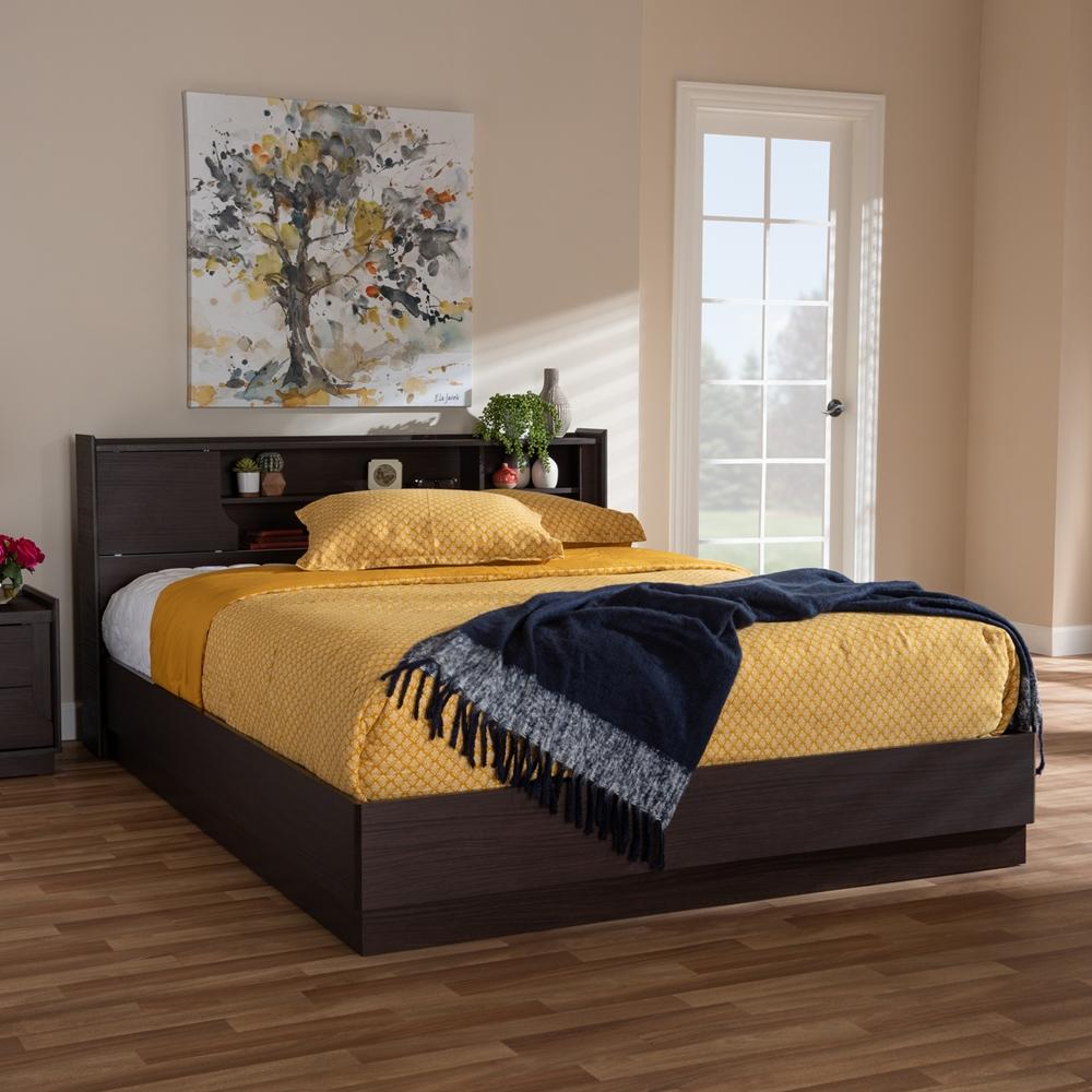 Lana Brown Queen Platform Storage Bed - living-essentials