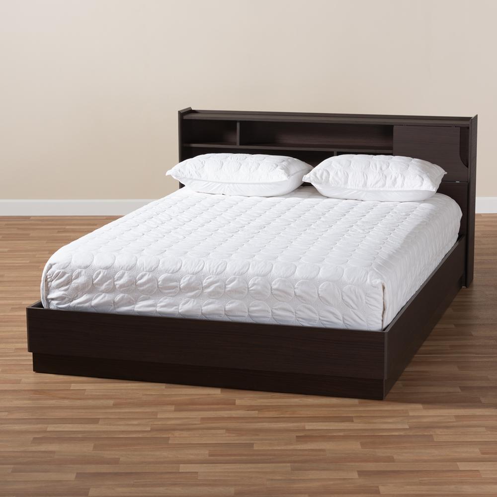 Lana Brown Queen Platform Storage Bed - living-essentials