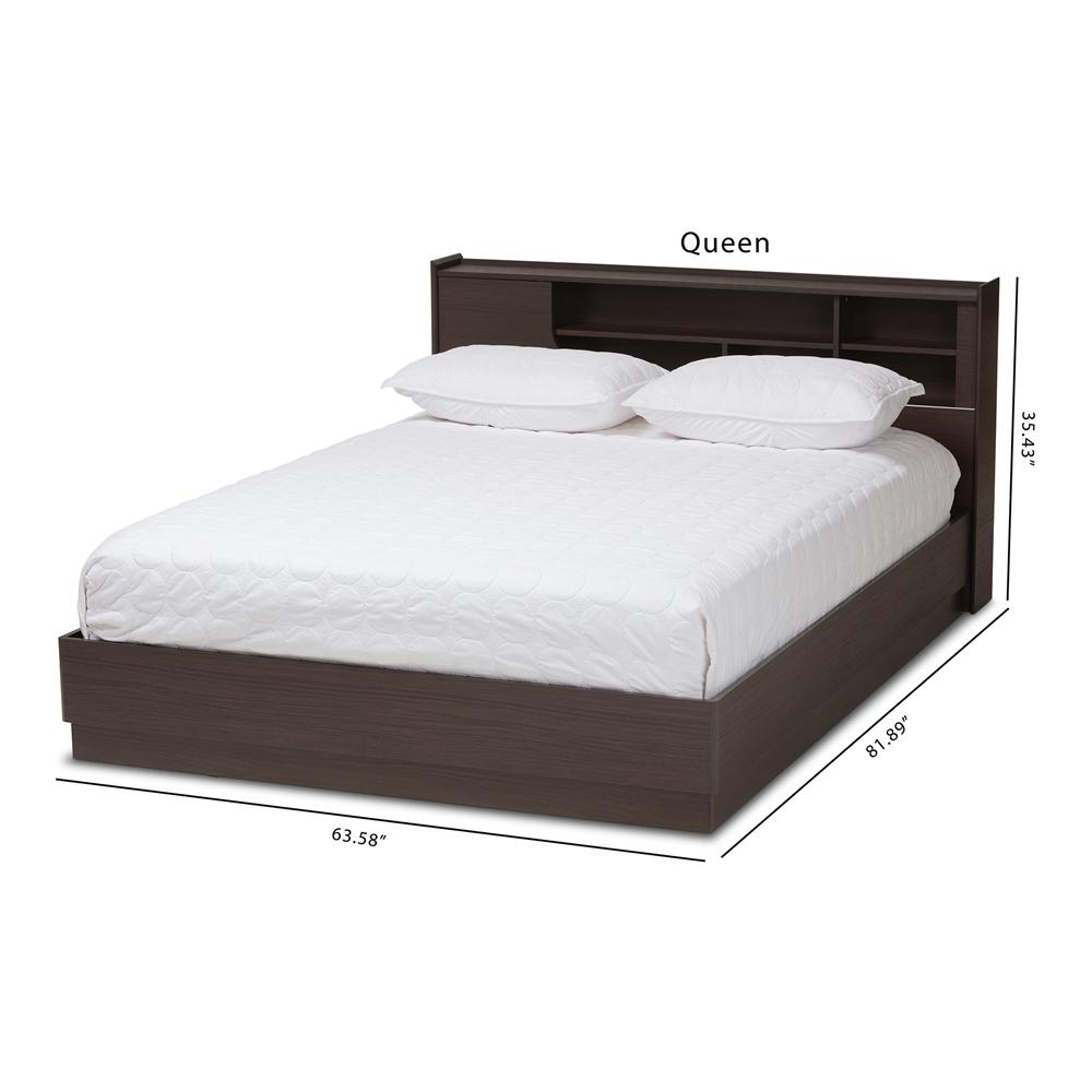 Lana Brown Queen Platform Storage Bed - living-essentials