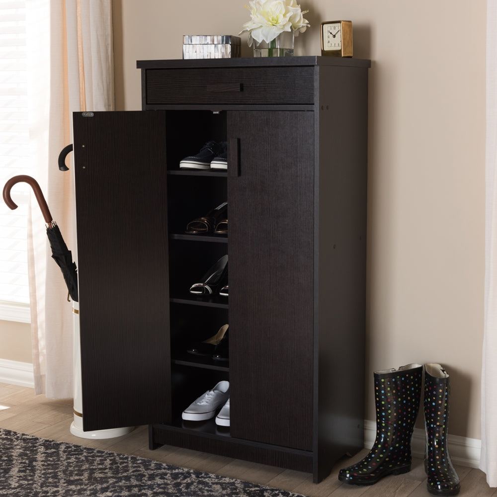 Boris Wenge Brown Shoe Cabinet - living-essentials