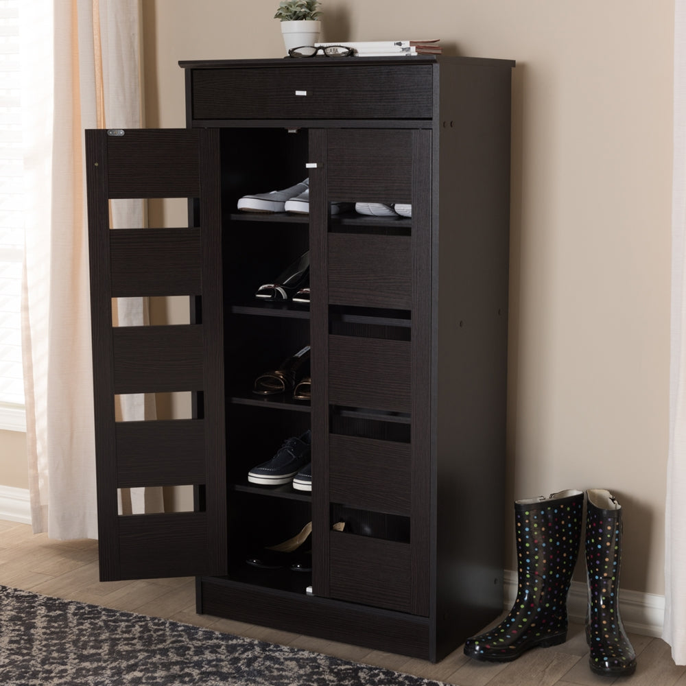 Arlo Wenge Brown Shoe Cabinet - living-essentials