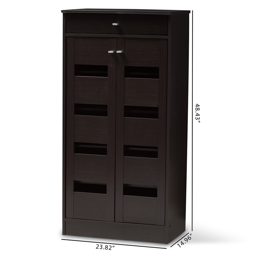 Arlo Wenge Brown Shoe Cabinet - living-essentials