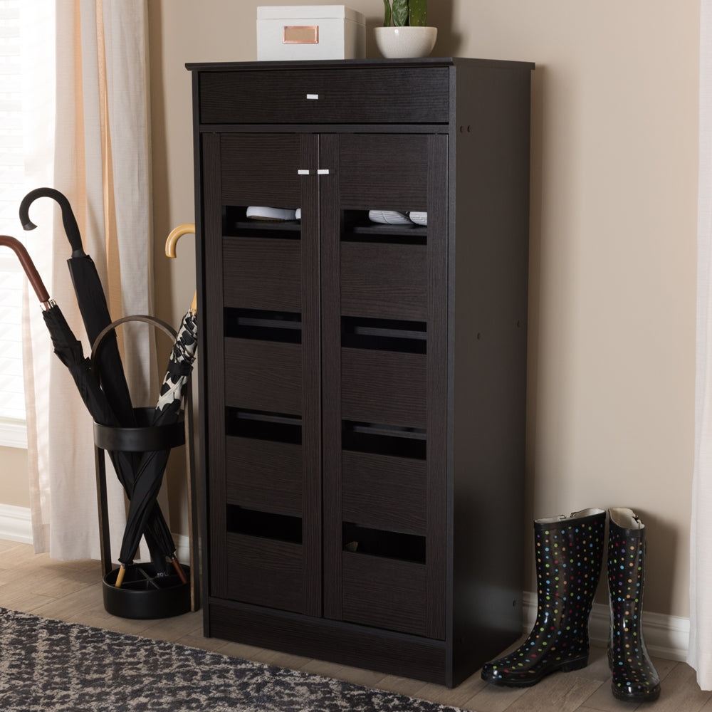 Arlo Wenge Brown Shoe Cabinet - living-essentials