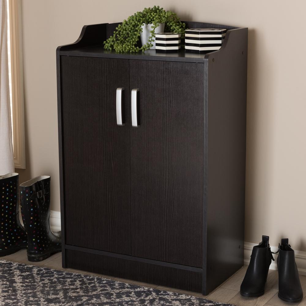 Vesper Wenge Brown Shoe Cabinet - living-essentials