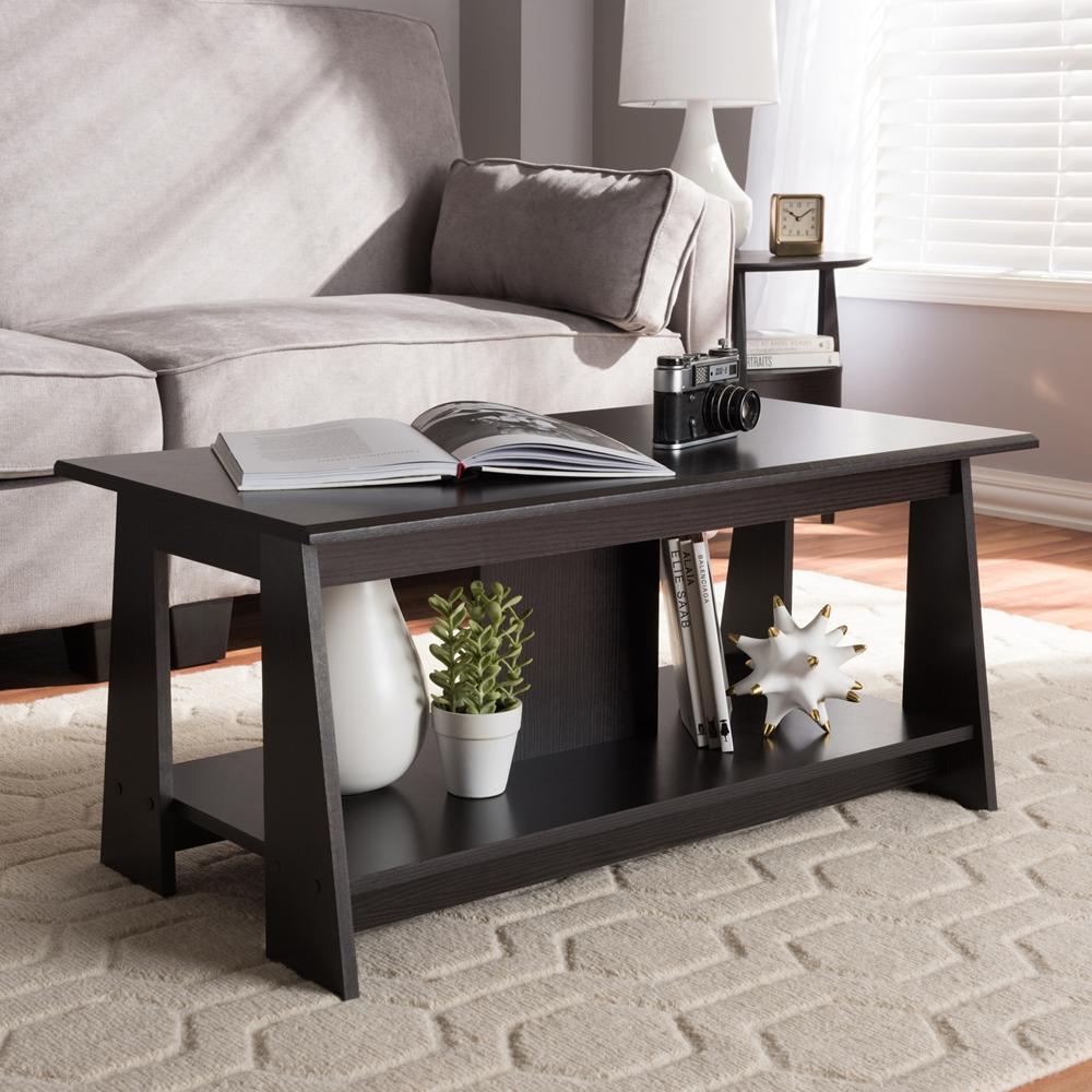 Findley Wenge Brown Coffee Table - living-essentials