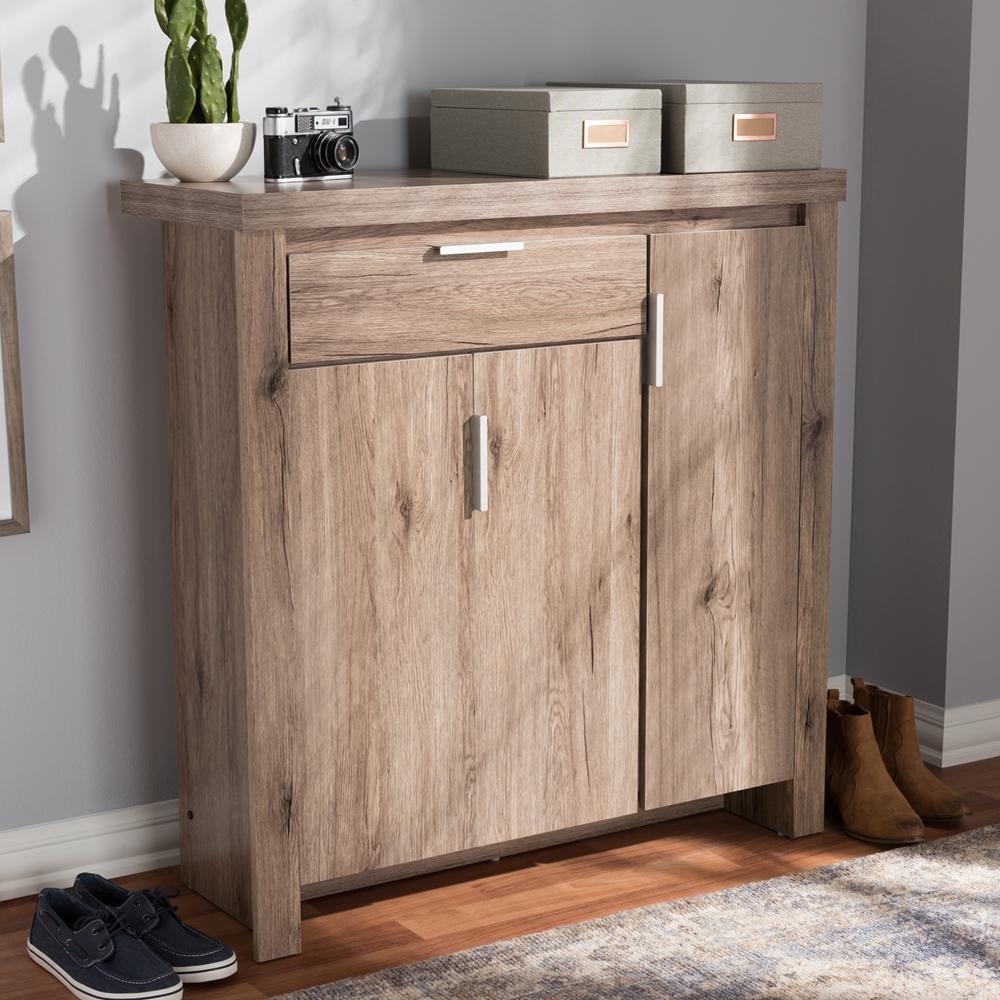 Lawson Oak Brown Shoe Cabinet - living-essentials