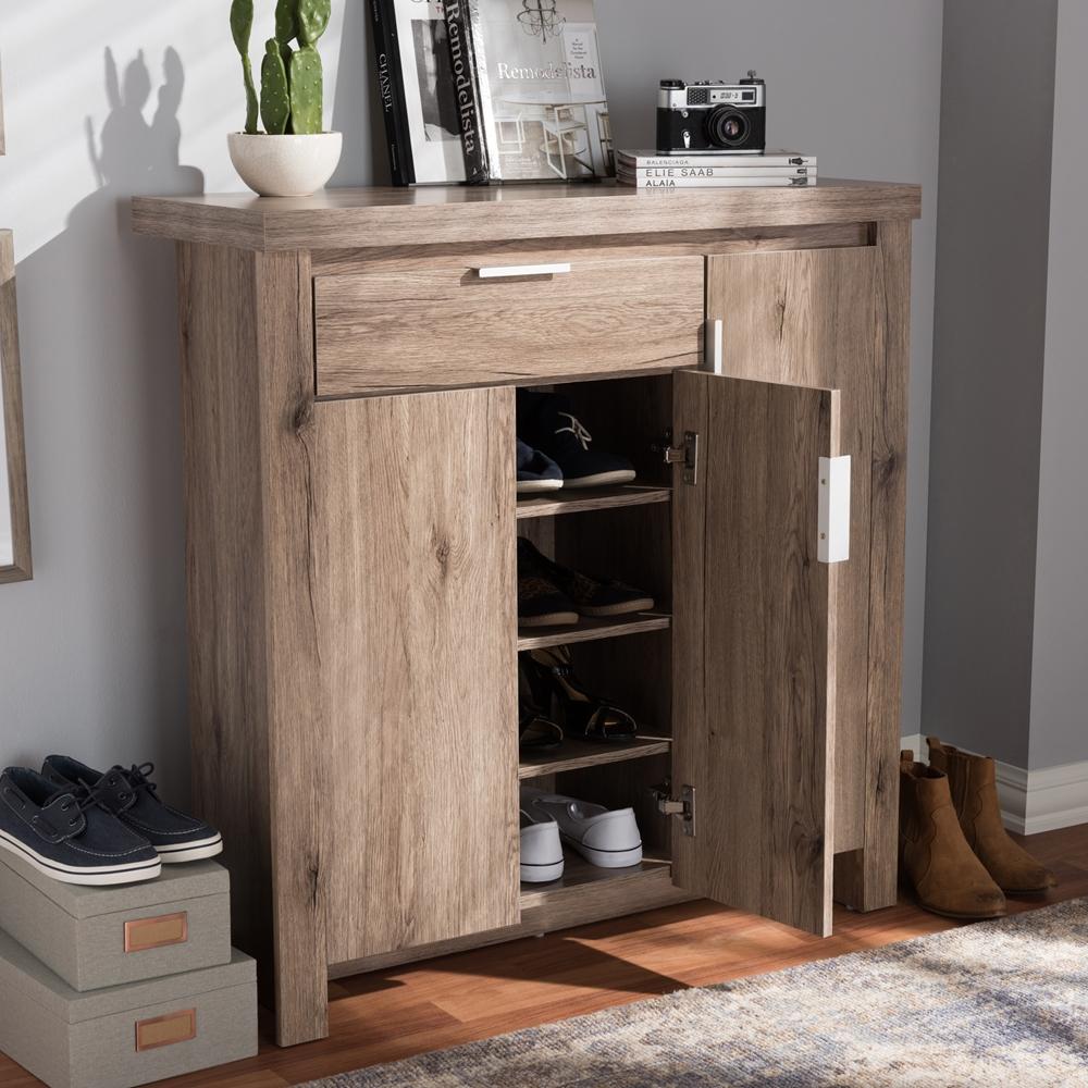 Lawson Oak Brown Shoe Cabinet - living-essentials