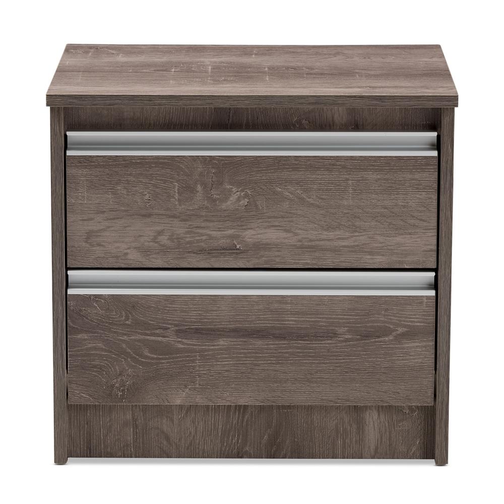 Gala Oak Brown 2-Drawer Nightstand - living-essentials