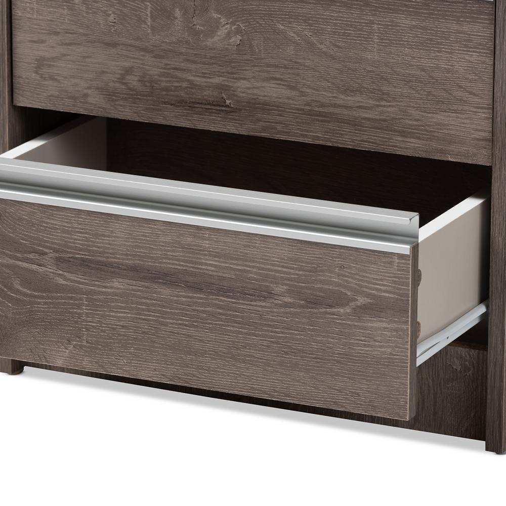 Gala Oak Brown 2-Drawer Nightstand - living-essentials