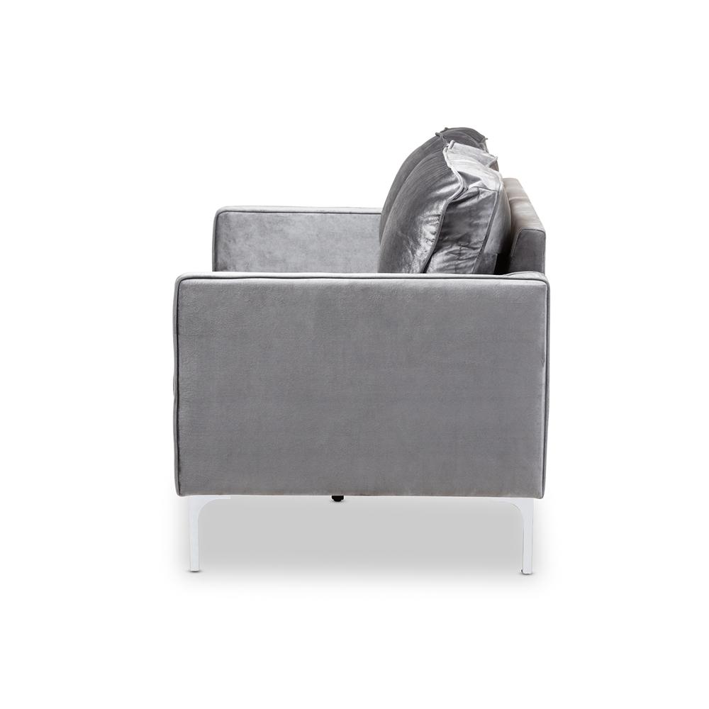 Clark Grey Velvet 2-Seater Loveseat - living-essentials