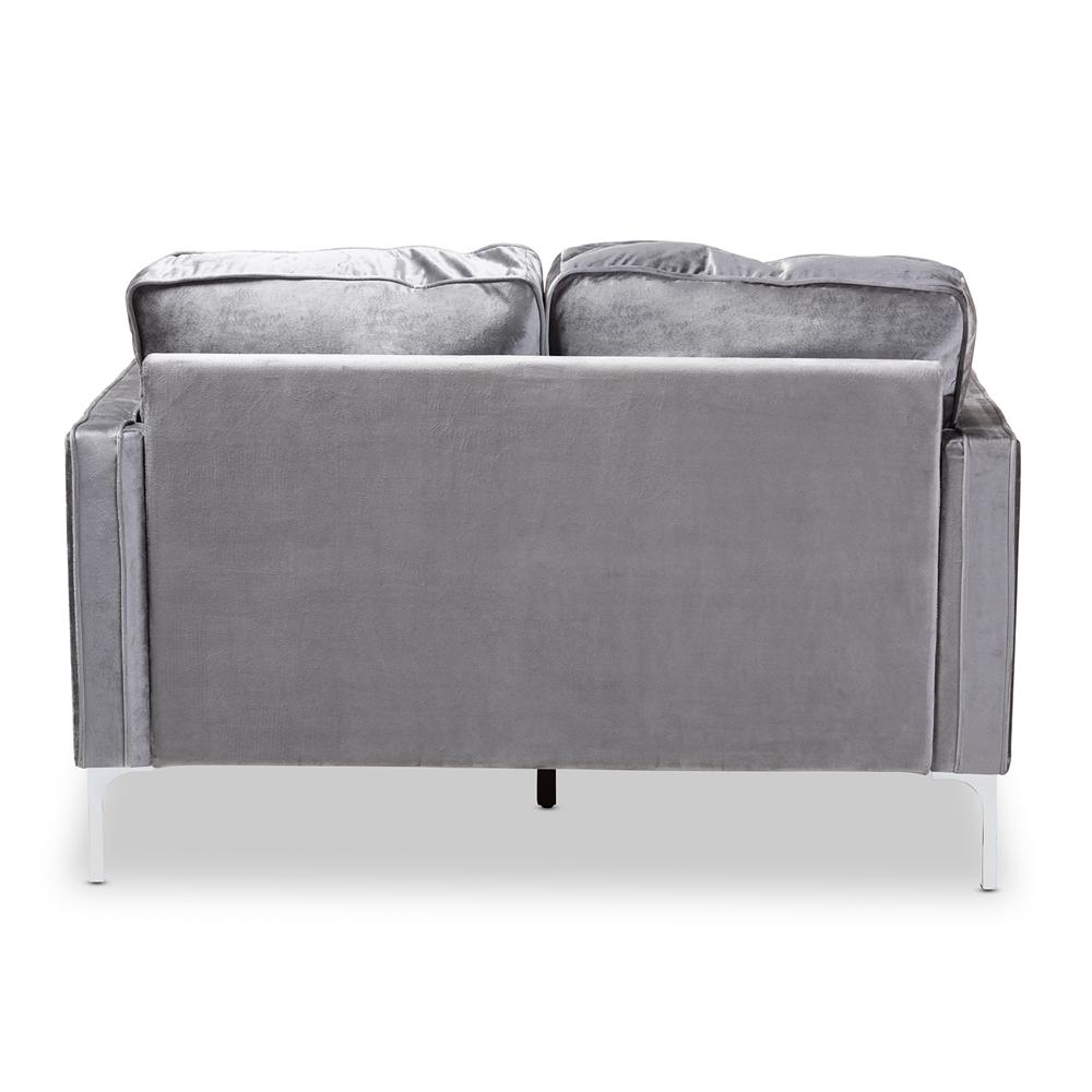 Clark Grey Velvet 2-Seater Loveseat - living-essentials