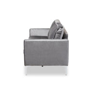 Clark Grey Velvet 3-Seater Sofa - living-essentials