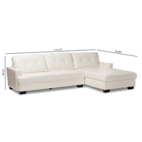 Adelyn White Faux Leather Sectional Sofa - living-essentials