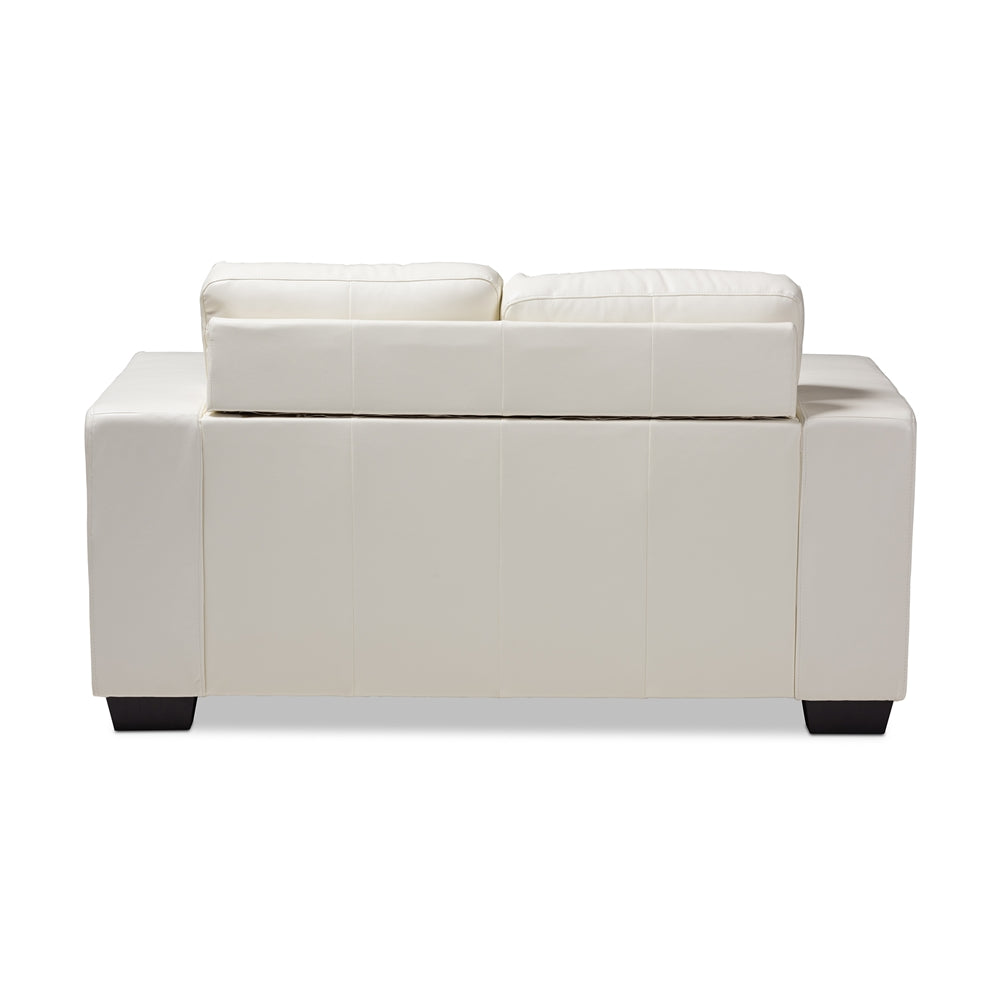 Adelyn White Faux Leather Sofa - living-essentials