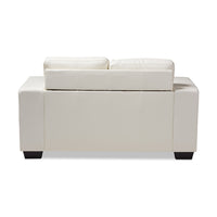 Adelyn White Faux Leather Loveseat - living-essentials