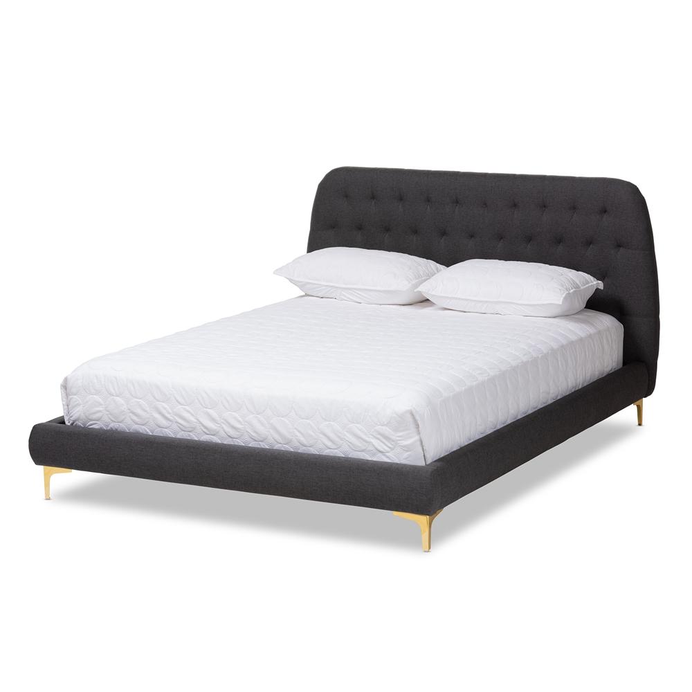 Indigo Dark Grey Queen Platform Bed - living-essentials