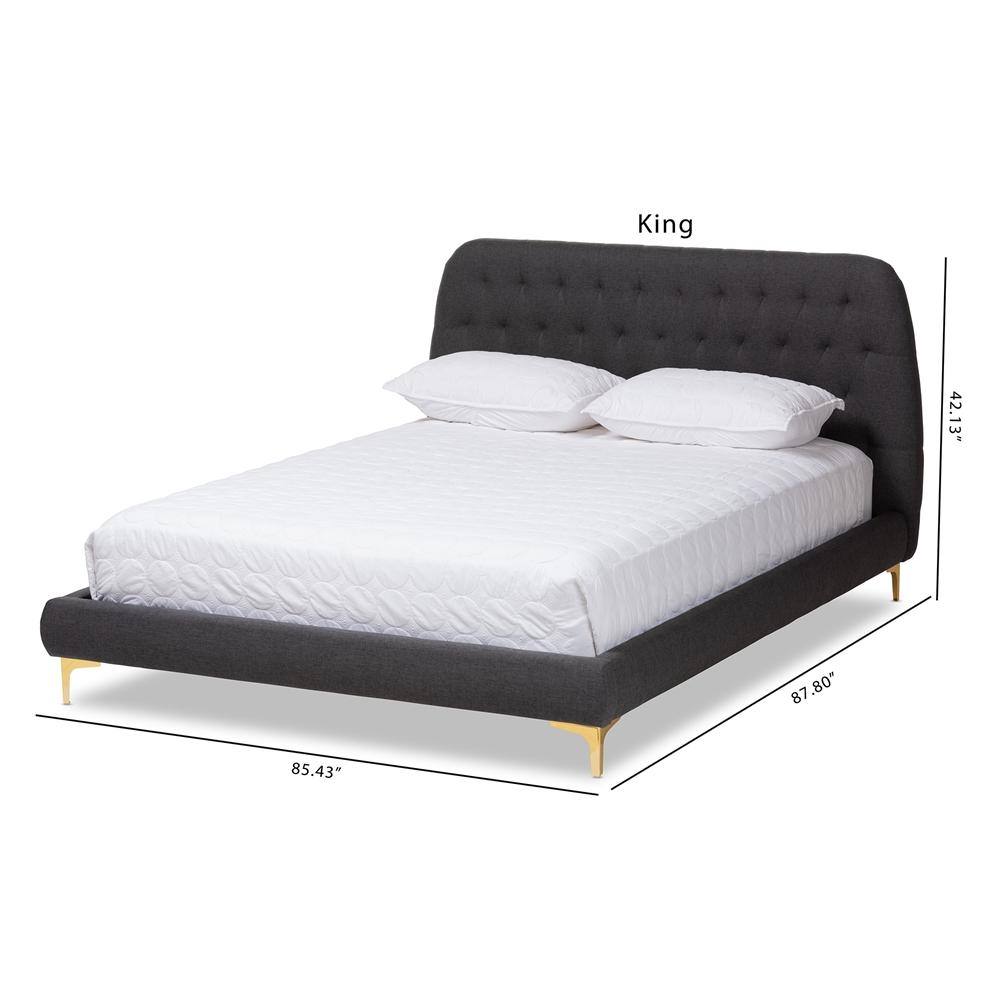 Indigo Dark Grey King Platform Bed - living-essentials