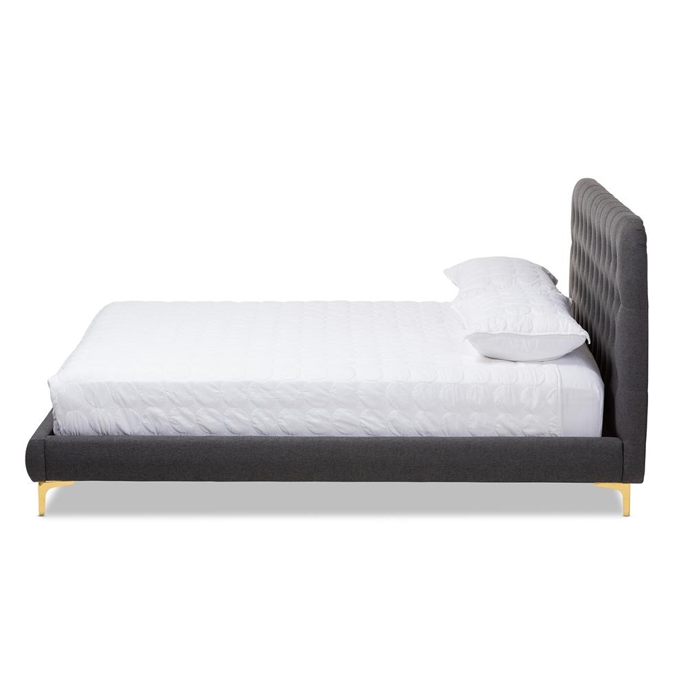 Indigo Dark Grey Queen Platform Bed - living-essentials