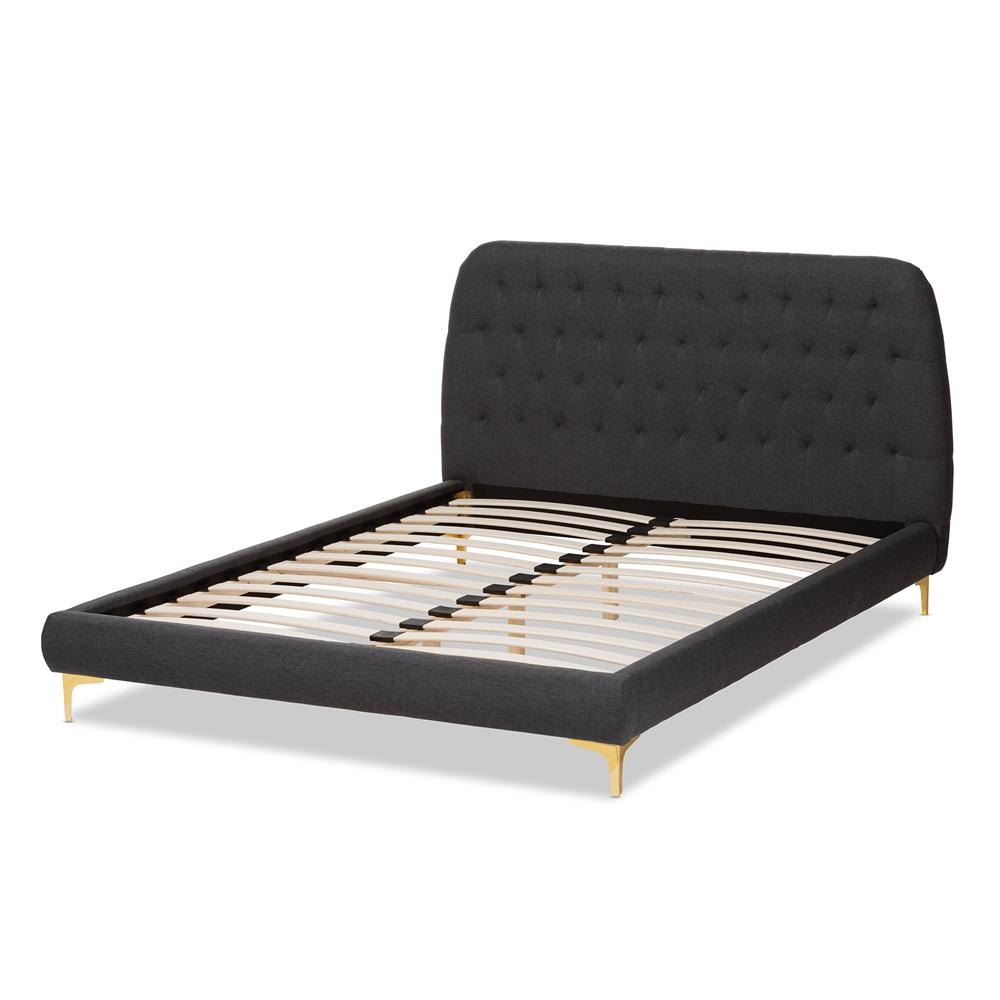 Indigo Dark Grey Queen Platform Bed - living-essentials