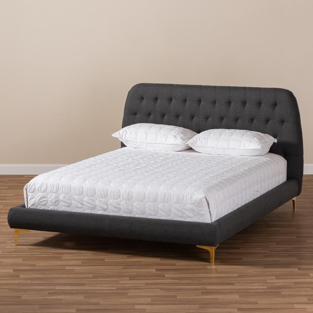 Indigo Dark Grey Queen Platform Bed - living-essentials