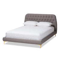 Indigo Light Grey King Platform Bed - living-essentials