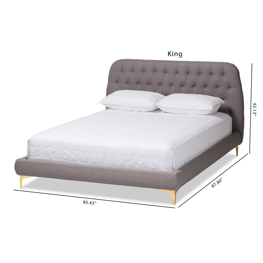 Indigo Light Grey King Platform Bed - living-essentials