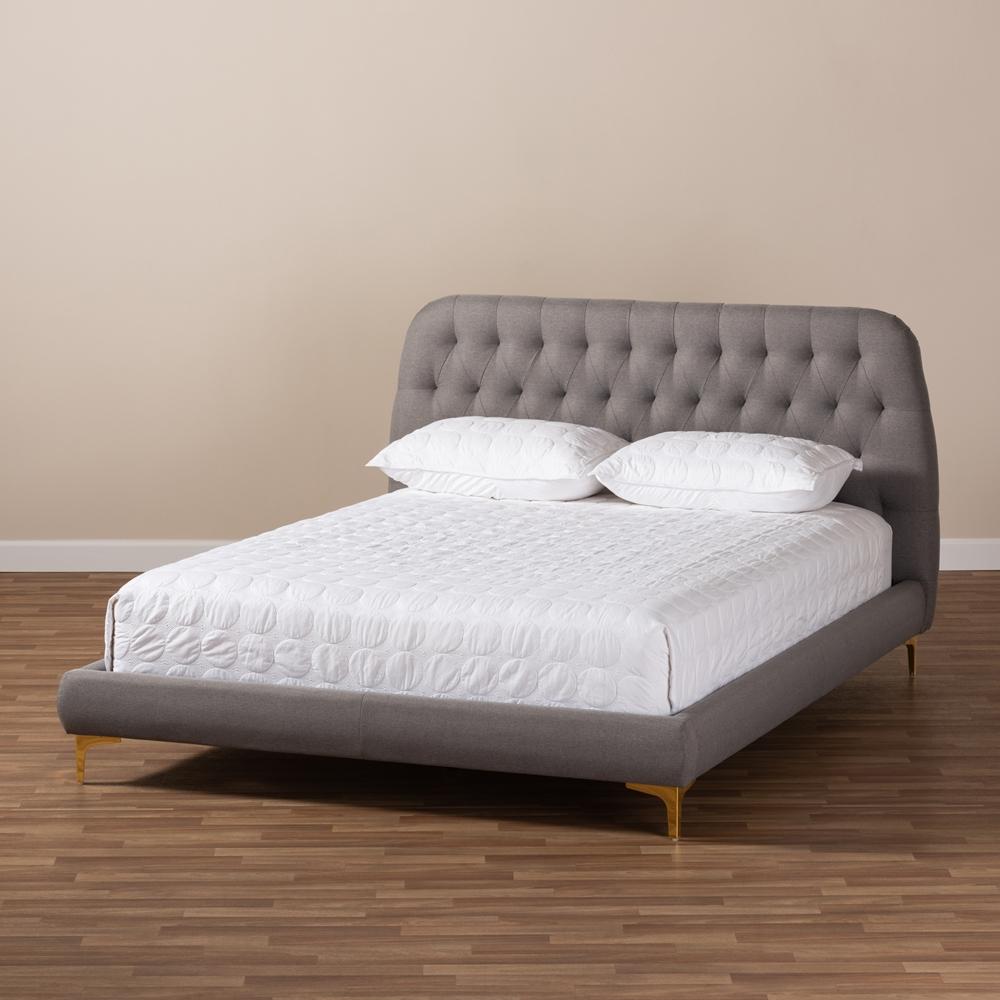 Indigo Light Grey King Platform Bed - living-essentials