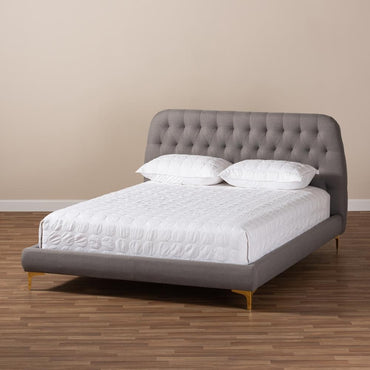 Indigo Light Grey Full Platform Bed - living-essentials
