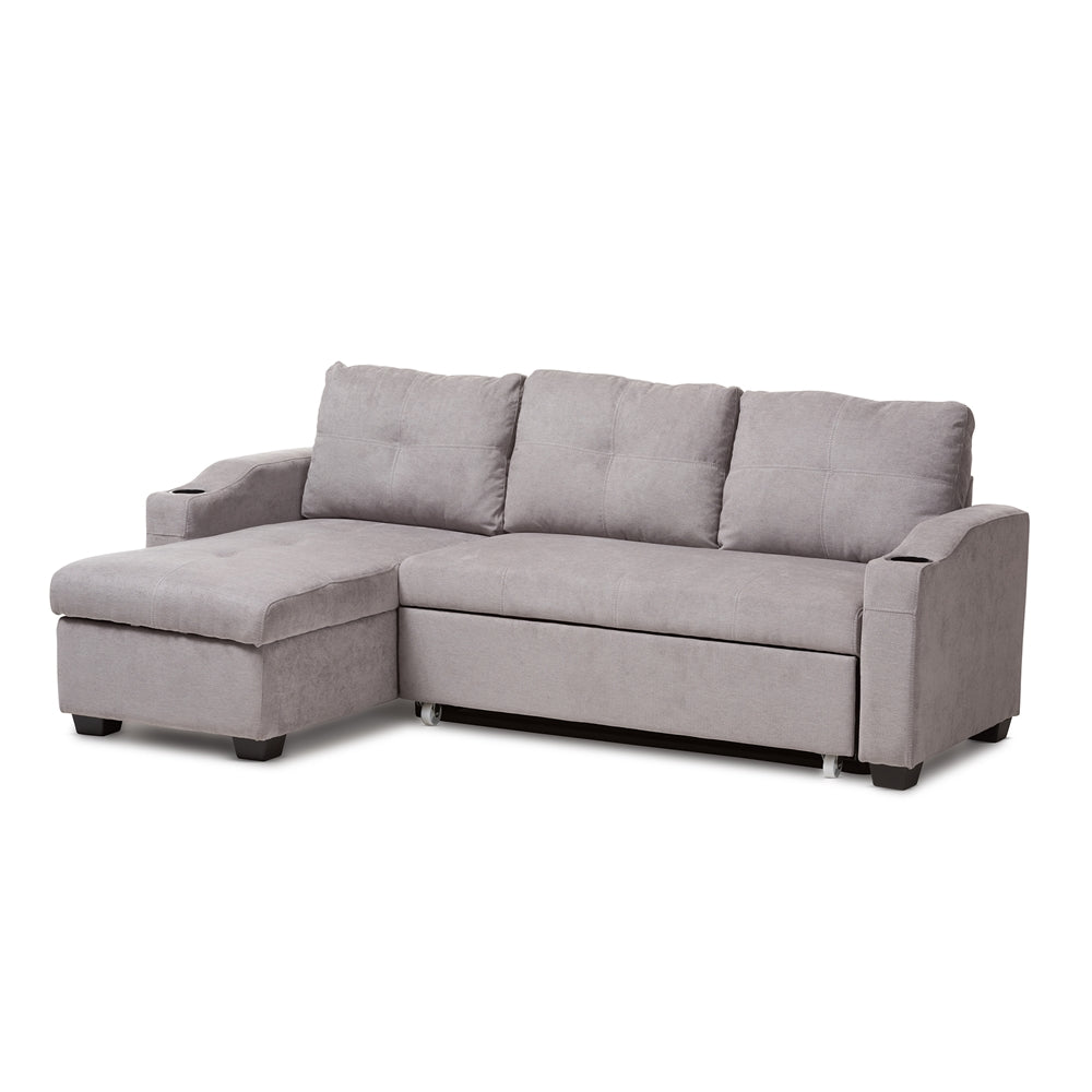 Audrey Modern Light Grey Fabric Sectional Sofa - living-essentials