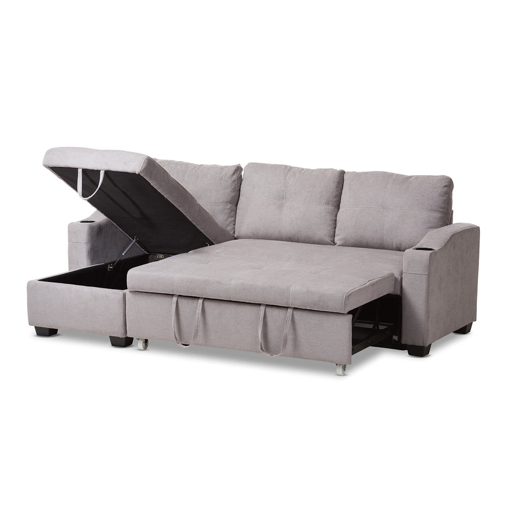 Audrey Modern Light Grey Fabric Sectional Sofa - living-essentials