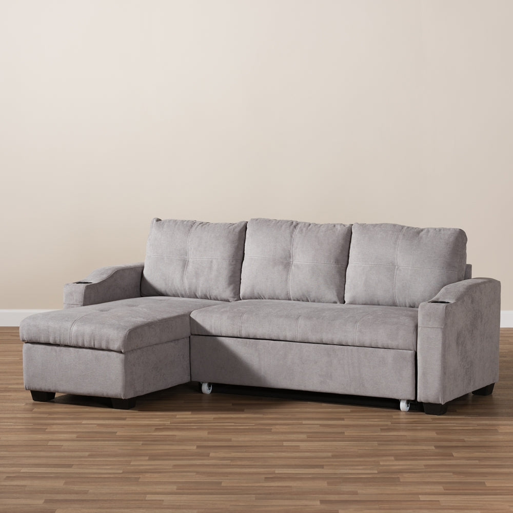 Audrey Modern Light Grey Fabric Sectional Sofa - living-essentials