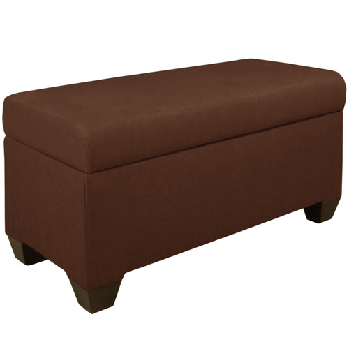 Edith Linen Chocolate Storage Bench - living-essentials