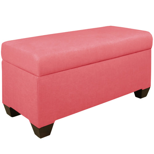 Edith Linen Coral Storage Bench - living-essentials