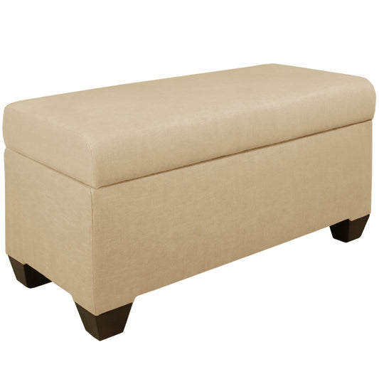 Edith Linen Sandstone Storage Bench - living-essentials
