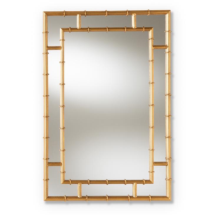 Edan Gold Finished Bamboo Accent Wall Mirror