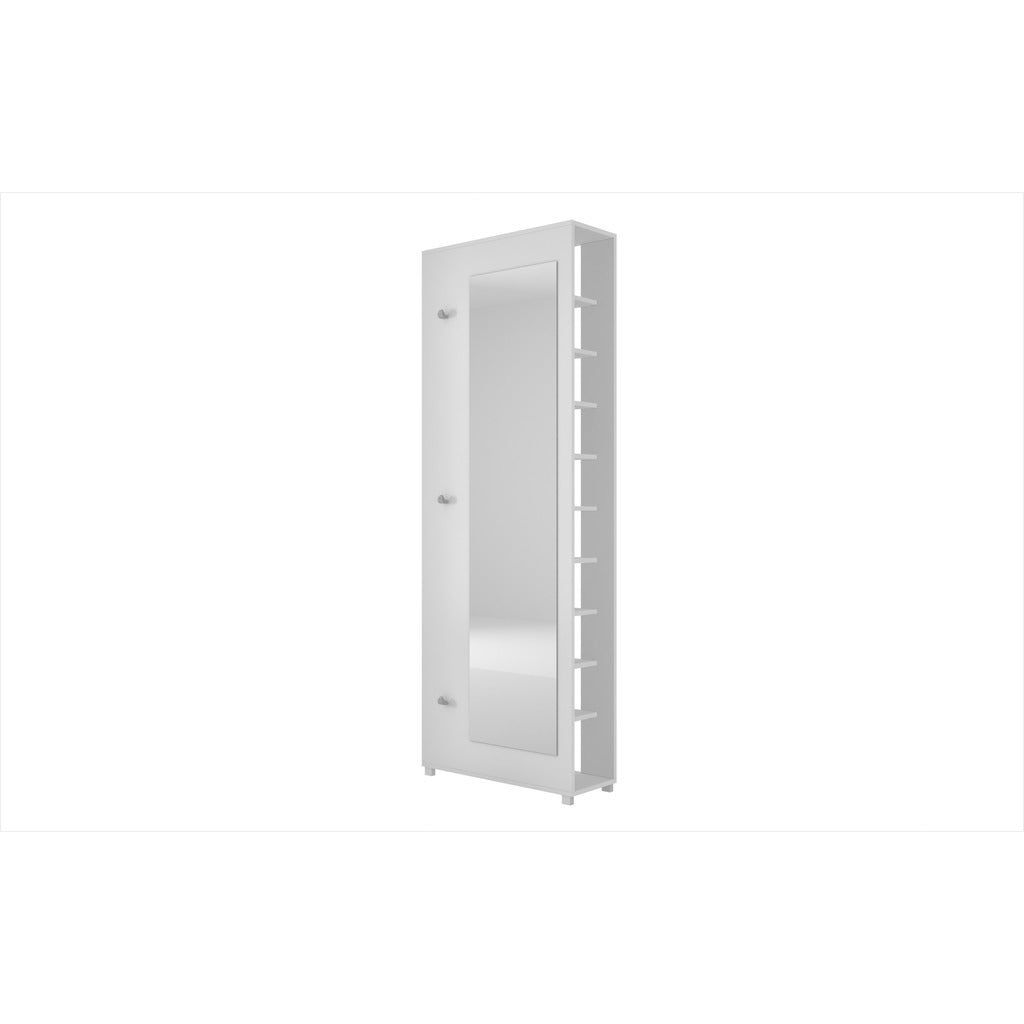 Valencia 1.0- 10- Shelf with 3 Hooks and Mirror Shoe Closet - living-essentials